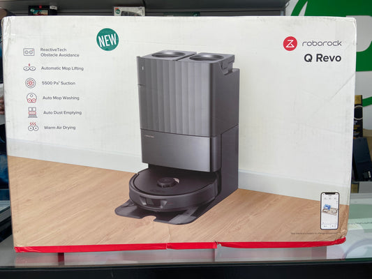 New Roborock Q Revo Black Robotic Vacuum Cleaner & Empty Wash Fill Dock QX0PEA