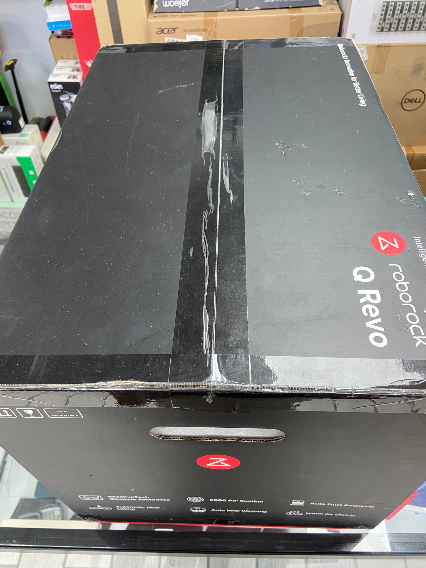 New Roborock Q Revo Black Robotic Vacuum Cleaner & Empty Wash Fill Dock QX0PEA