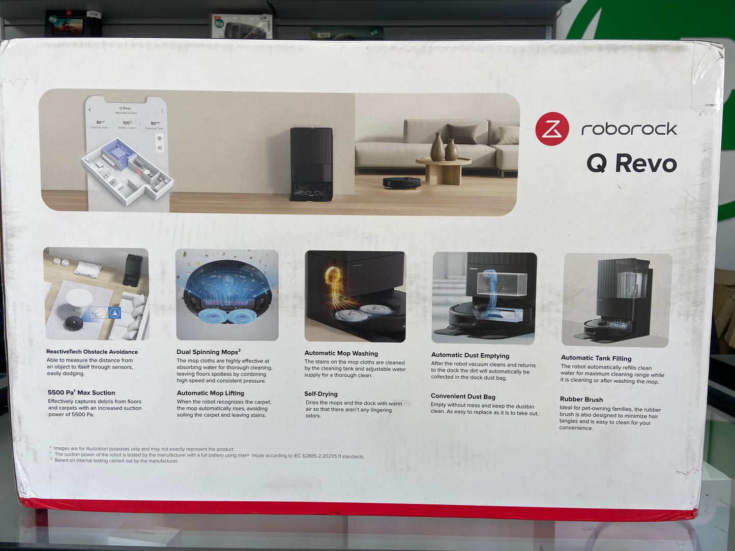 New Roborock Q Revo Black Robotic Vacuum Cleaner & Empty Wash Fill Dock QX0PEA