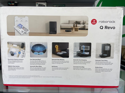 New Roborock Q Revo Black Robotic Vacuum Cleaner & Empty Wash Fill Dock QX0PEA