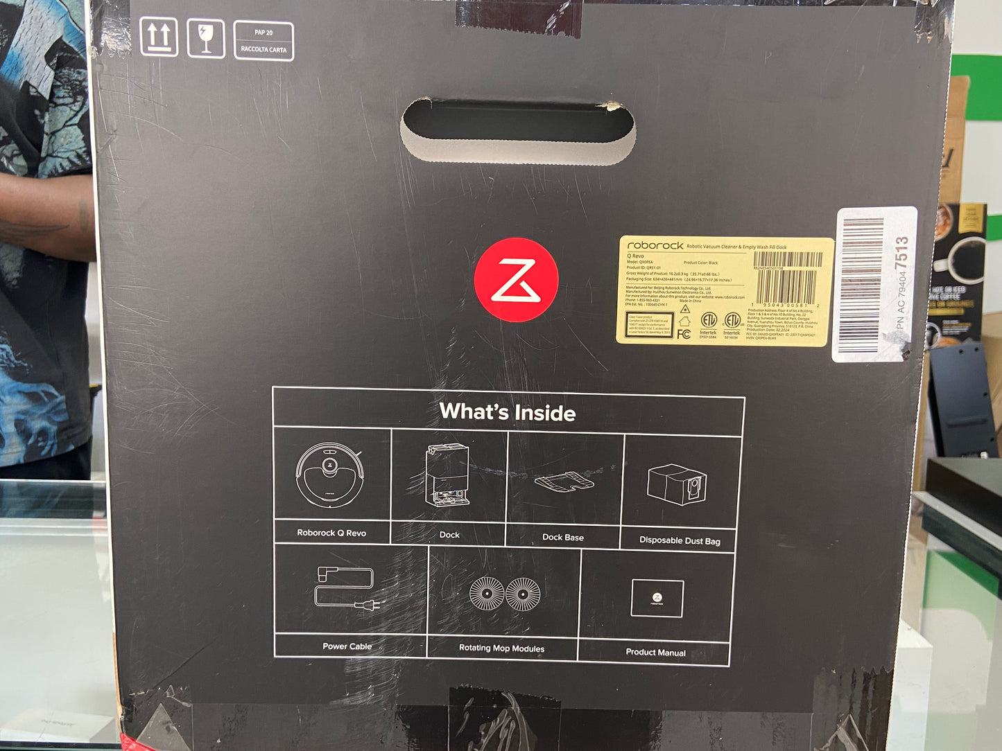 New Roborock Q Revo Black Robotic Vacuum Cleaner & Empty Wash Fill Dock QX0PEA