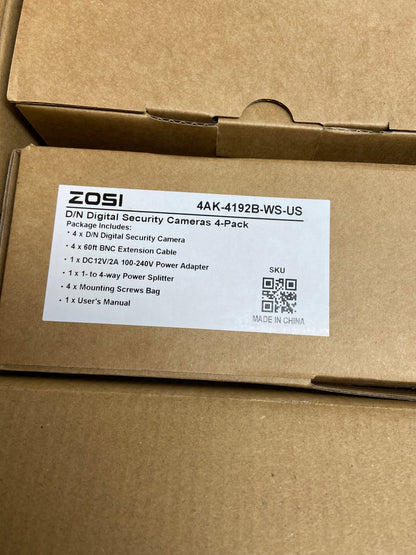 New ZOSI 8-Camera 8-Channel Video Surveillance System Smart Security System 8VMA-419W8S-00-US