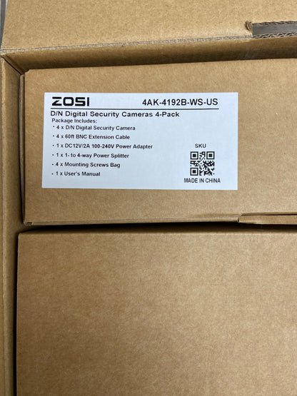 New ZOSI 8-Camera 8-Channel Video Surveillance System Smart Security System 8VMA-419W8S-00-US