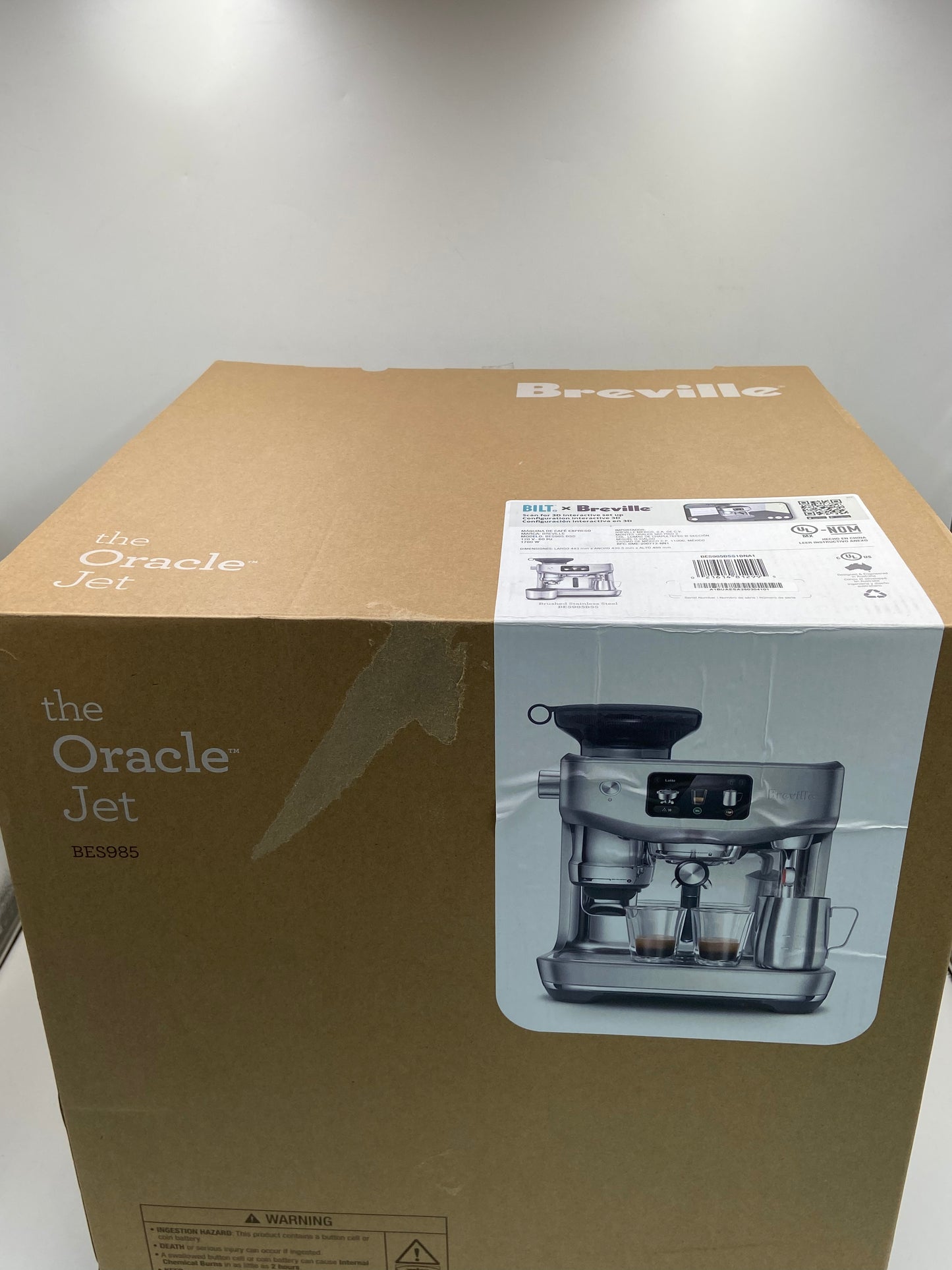 New Breville The Oracle Jet (Brushed, Stainless Steel) All-In-One Coffee Espresso Machine BES985