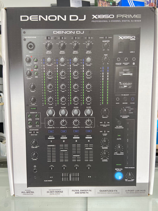 New Denon DJ X1850 Prime Professional 4-Channel Digital DJ Mixer X1850