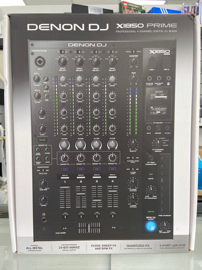 New Denon DJ X1850 Prime Professional 4-Channel Digital DJ Mixer X1850