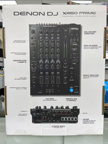 New Denon DJ X1850 Prime Professional 4-Channel Digital DJ Mixer X1850