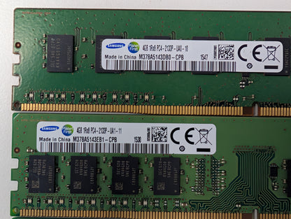 Samsung HP 4GB DDR4 2133MHz PC4-17000 UDIMM M378A5143EB1-CPB RAM Memory Lot Set