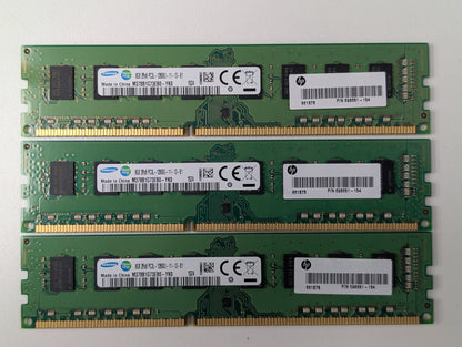 Samsung HP 8GB DDR3-1600MHz PC3L-12800U UDIMM Desktop Memory Ram Lot 698651-154