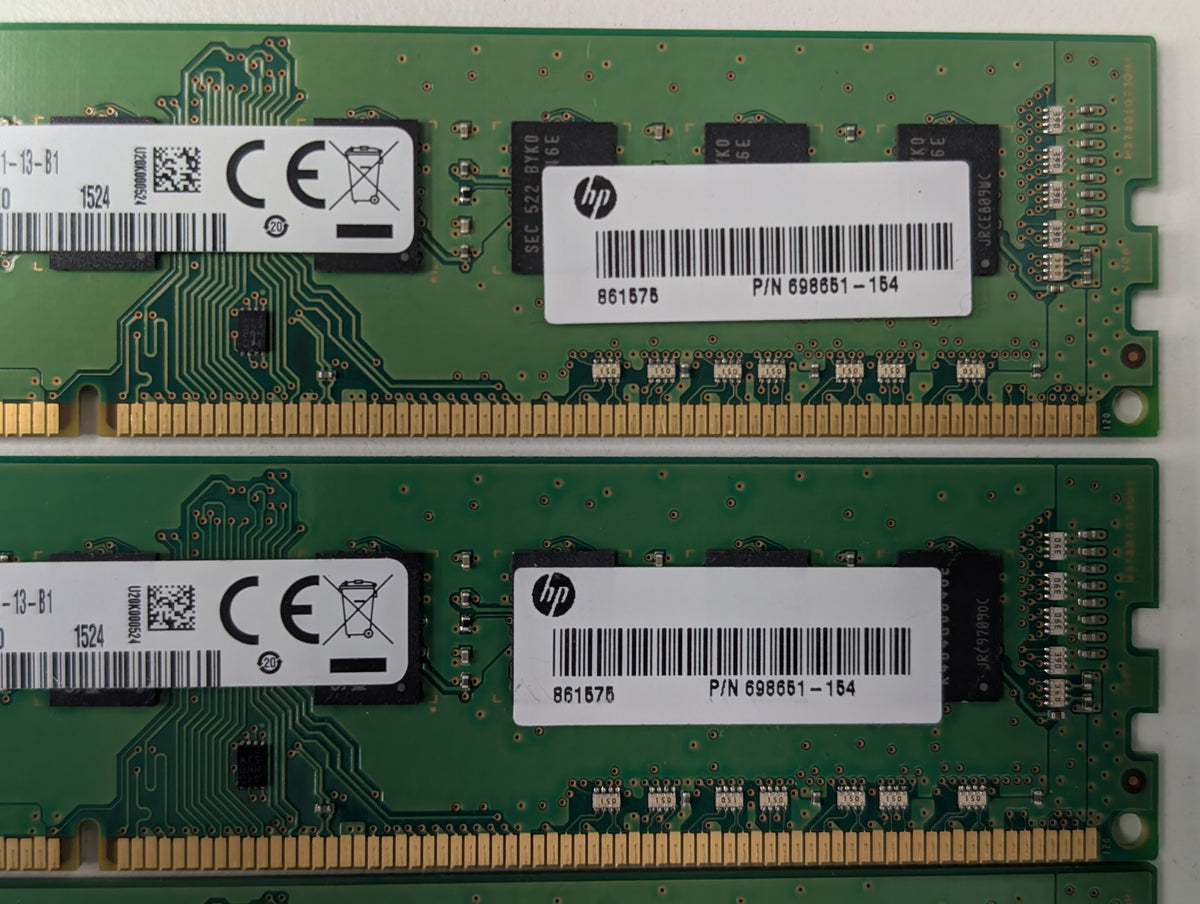 Samsung HP 8GB DDR3-1600MHz PC3L-12800U UDIMM Desktop Memory Ram Lot 698651-154