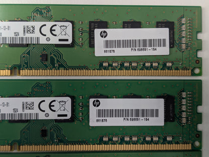 Samsung HP 8GB DDR3-1600MHz PC3L-12800U UDIMM Desktop Memory Ram Lot 698651-154