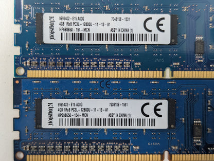 Kingston HP 4GB PC3L-12800U DDR3 1600MHz UDIMM Desktop Memory Ram Lot 698650-154