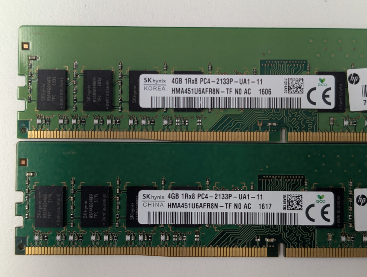 SK Hynix 4GB DDR4 2133MHz PC4-17000U OEM Desktop RAM UDIMM Memory Set 798033-001