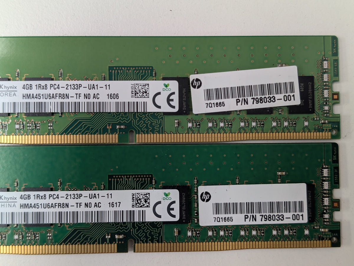 SK Hynix 4GB DDR4 2133MHz PC4-17000U OEM Desktop RAM UDIMM Memory Set 798033-001