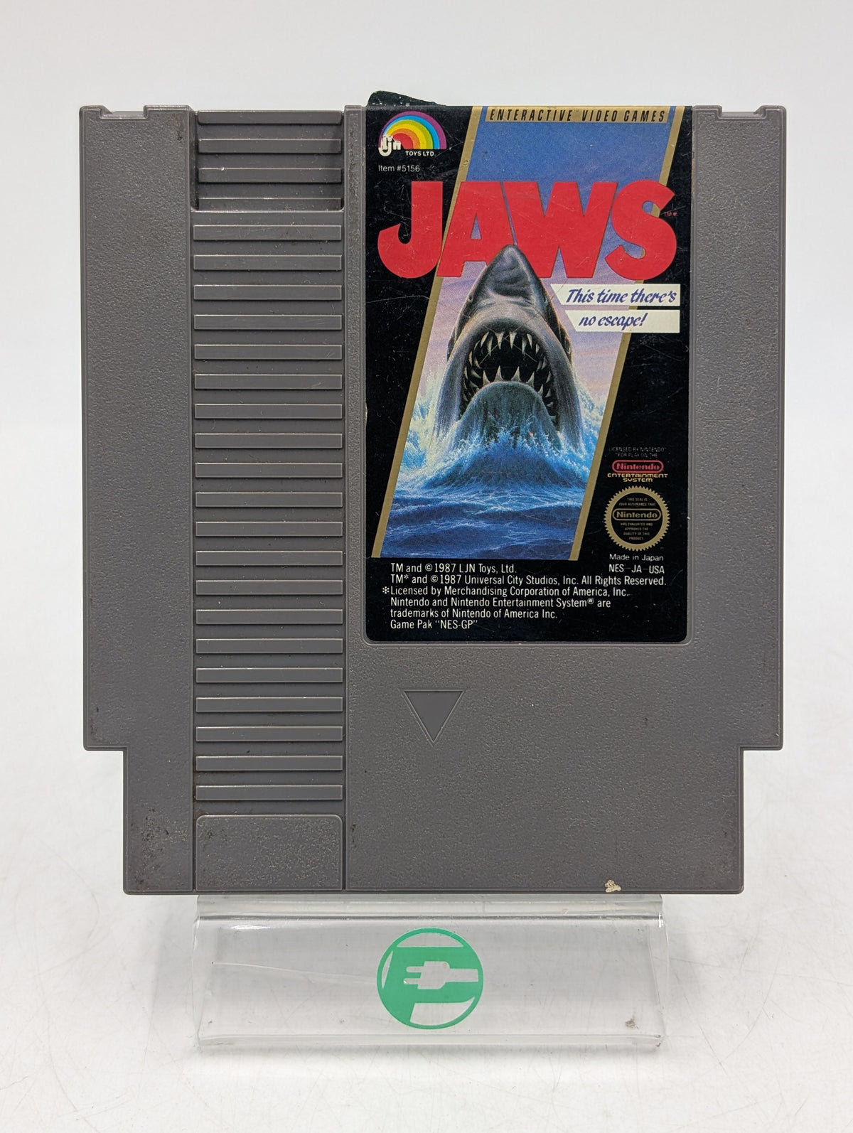 Jaws Nintendo NES 1987 Video Game Cartridge LJN LTD NES-JA-USA