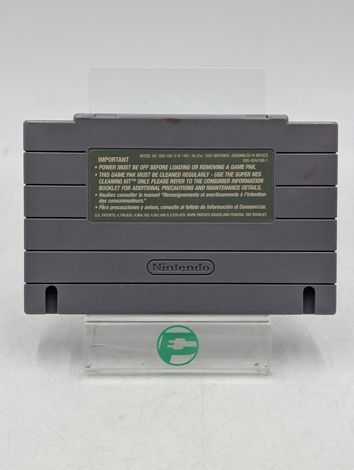 Jurassic Park Super Nintendo SNES 1993 Video Game Cartridge SNS-006 SNS-J8-USA