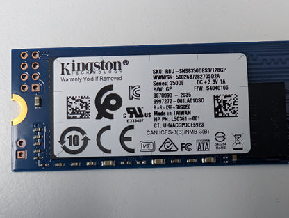 Kingston 128GB M.2 2280 SATA III SSD Solid State Drive L50361-001 350DE Series