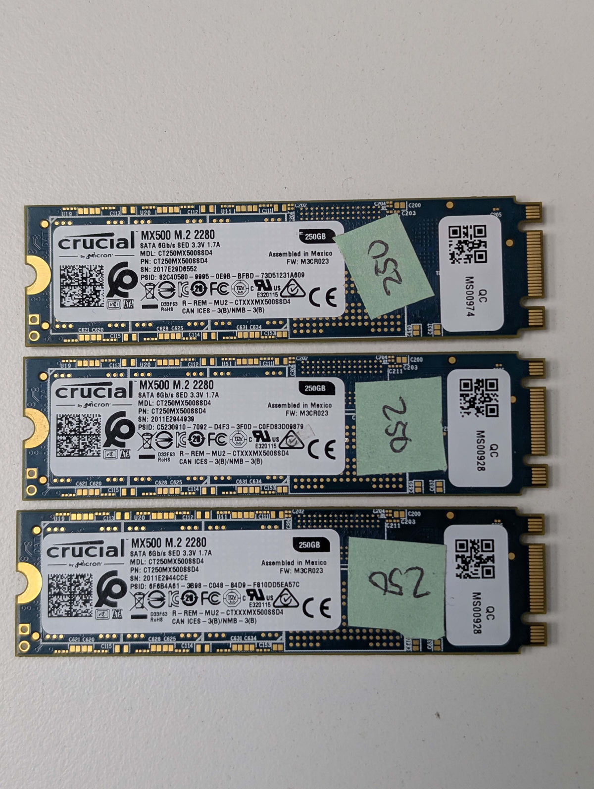Crucial MX500 250GB M.2 2280 SATA III Solid State Drive SSD CT250MX500SSD4 Lot