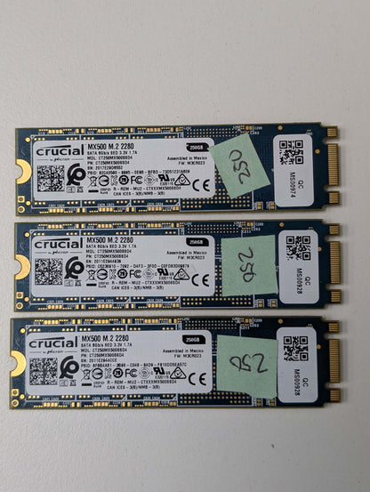 Crucial MX500 250GB M.2 2280 SATA III Solid State Drive SSD CT250MX500SSD4 Lot