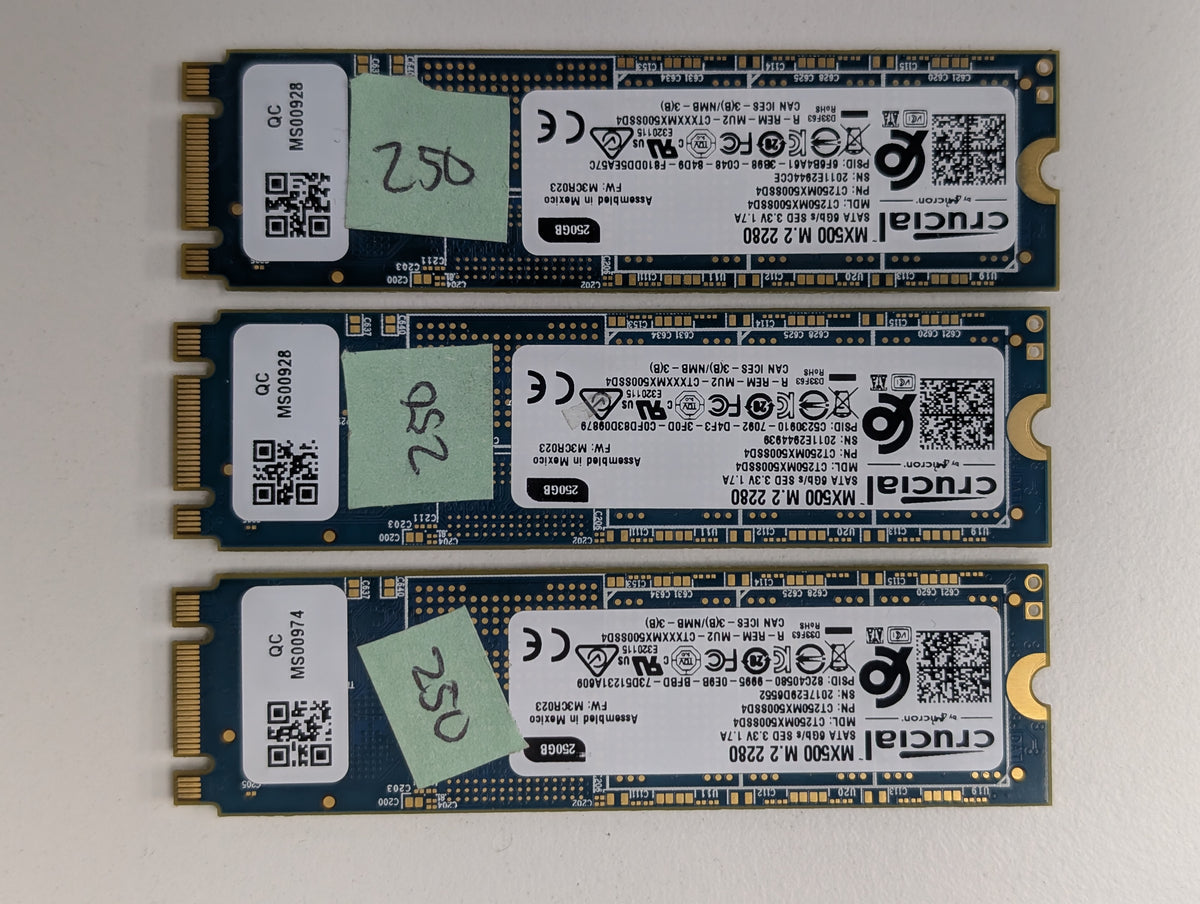 Crucial MX500 250GB M.2 2280 SATA III Solid State Drive SSD CT250MX500SSD4 Lot