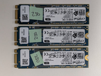 Crucial MX500 250GB M.2 2280 SATA III Solid State Drive SSD CT250MX500SSD4 Lot
