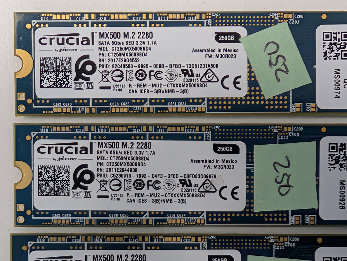 Crucial MX500 250GB M.2 2280 SATA III Solid State Drive SSD CT250MX500SSD4 Lot