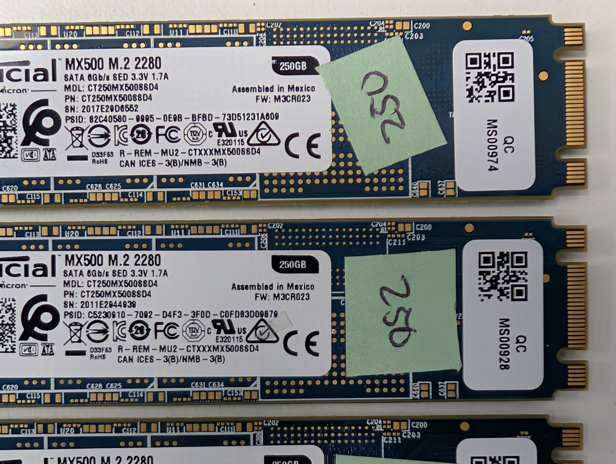 Crucial MX500 250GB M.2 2280 SATA III Solid State Drive SSD CT250MX500SSD4 Lot