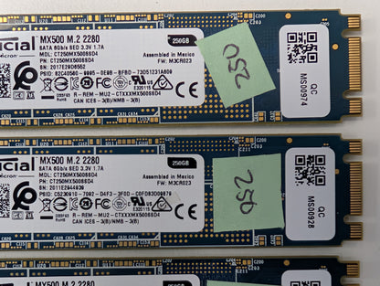 Crucial MX500 250GB M.2 2280 SATA III Solid State Drive SSD CT250MX500SSD4 Lot