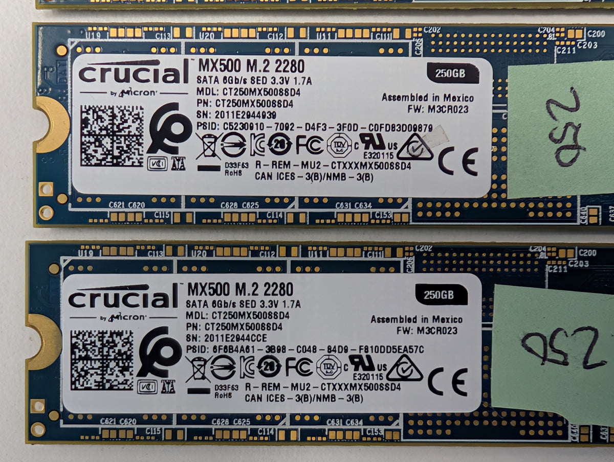 Crucial MX500 250GB M.2 2280 SATA III Solid State Drive SSD CT250MX500SSD4 Lot
