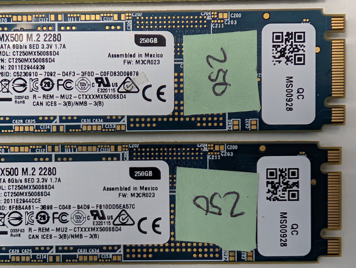Crucial MX500 250GB M.2 2280 SATA III Solid State Drive SSD CT250MX500SSD4 Lot