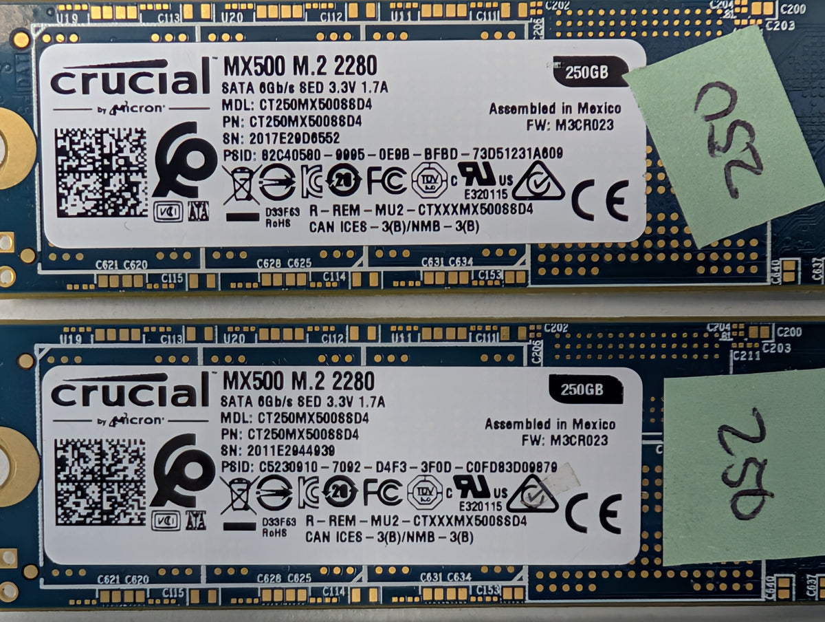 Crucial MX500 250GB M.2 2280 SATA III Solid State Drive SSD CT250MX500SSD4 Lot