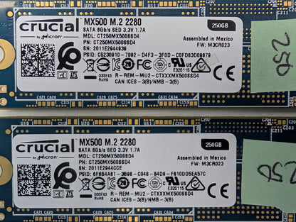 Crucial MX500 250GB M.2 2280 SATA III Solid State Drive SSD CT250MX500SSD4 Lot