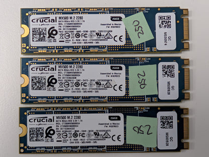 Crucial MX500 250GB M.2 2280 SATA III Solid State Drive SSD CT250MX500SSD4 Lot