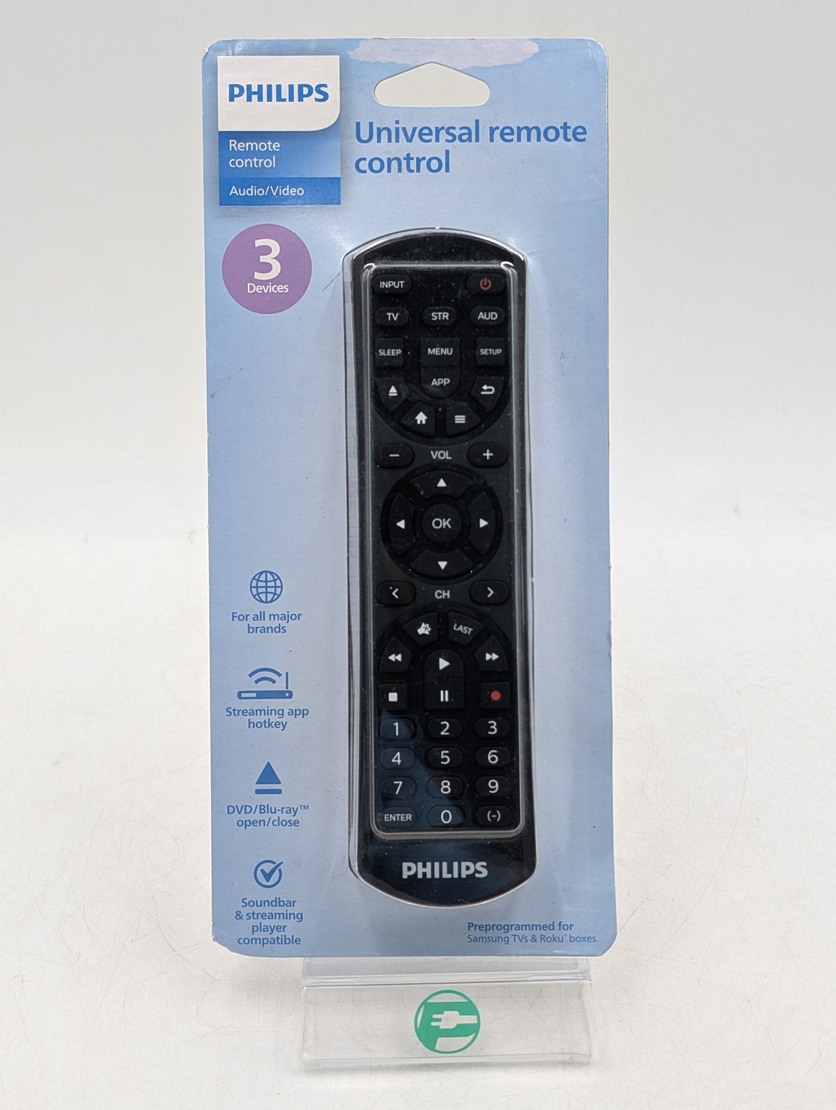 New Philips SRP4322B 3-Device Audio/Video Universal Remote Control SRP4322B/27