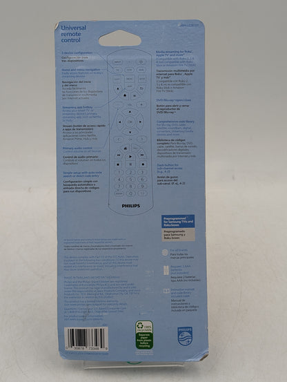 New Philips SRP4322B 3-Device Audio/Video Universal Remote Control SRP4322B/27