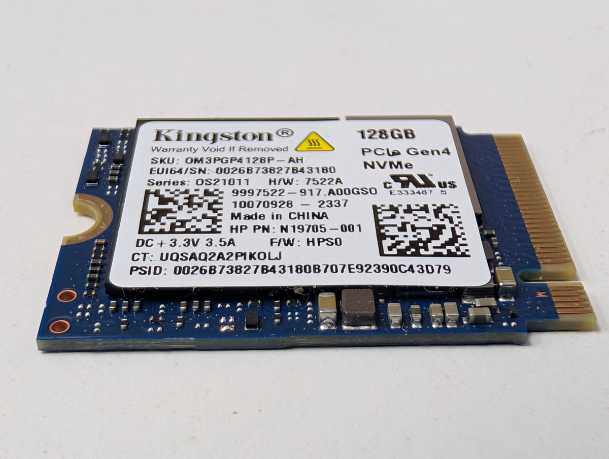 Kingston 128GB NVMe M.2 2230 PCIe Gen4 SSD HP N19705-001 OM3PGP4128P-AH OEM Part