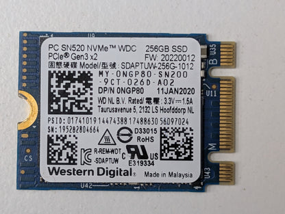 Western Digital PC SN520 256GB NVMe M.2 2230 SSD PCIe Gen3 x2 Solid State Drive