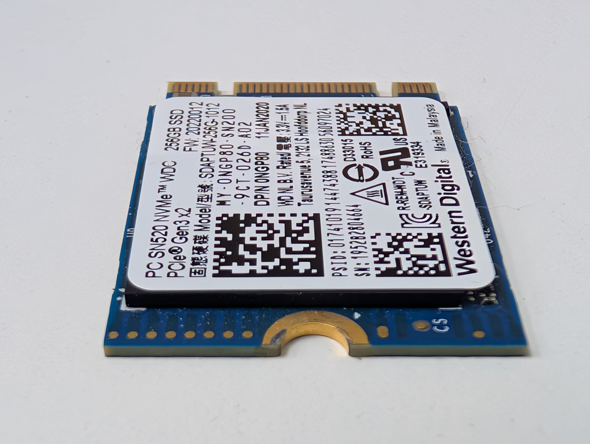 Western Digital PC SN520 256GB NVMe M.2 2230 SSD PCIe Gen3 x2 Solid State Drive