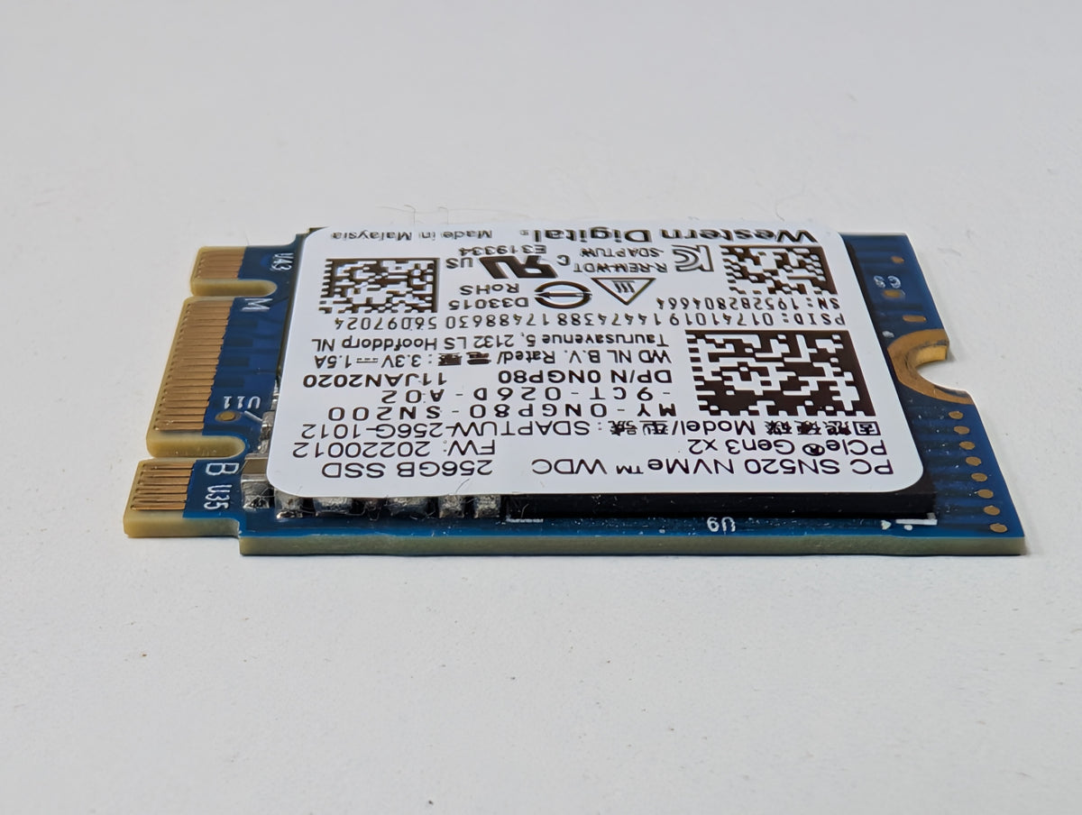 Western Digital PC SN520 256GB NVMe M.2 2230 SSD PCIe Gen3 x2 Solid State Drive